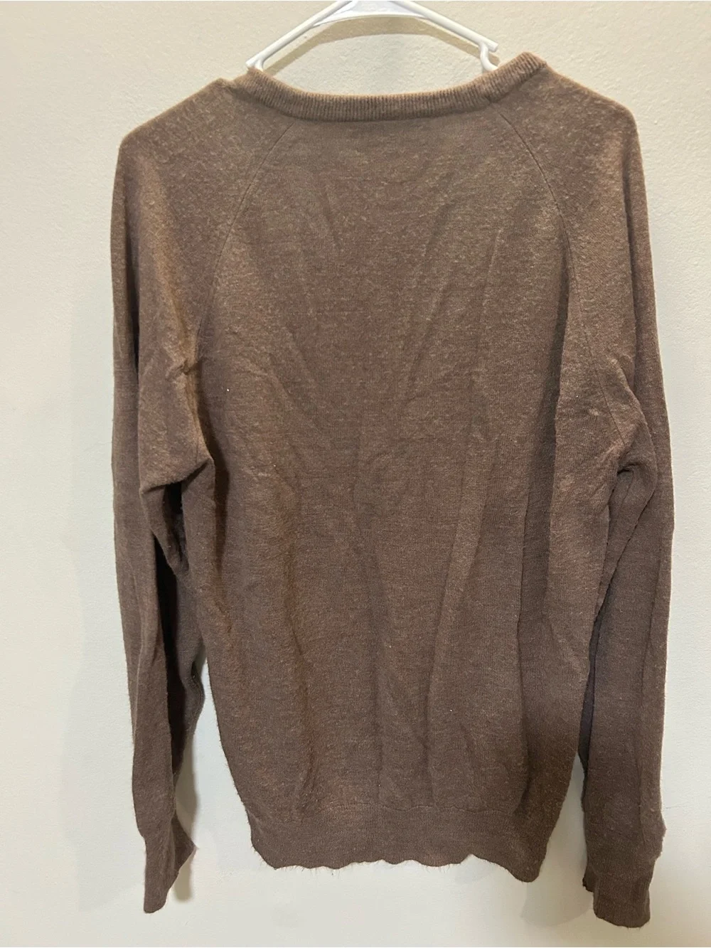 VintageChristian Dior Monsieur Brown V-Neck Orlon Sweater Embroidered Logo 0285